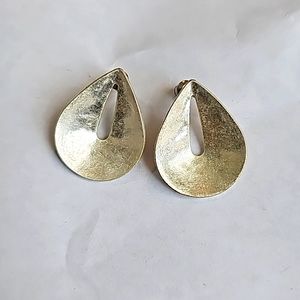 Silver tone modern earrings